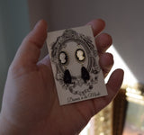 Black and White Cameo Earrings with Pearl Dangles