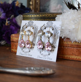 Blush Pink and Clear Crystal Teardrop Earrings