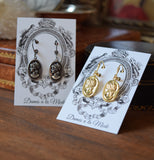 Metal Cameo Medallion Earrings