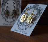 Metal Cameo Medallion Earrings