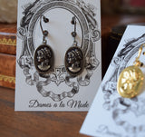 Metal Cameo Medallion Earrings