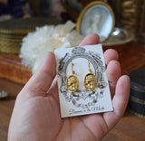 Metal Cameo Medallion Earrings