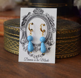 Turquoise teardrop 2-stone earrings