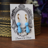 Turquoise teardrop 2-stone earrings
