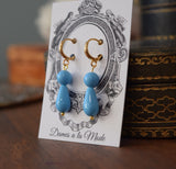 Turquoise teardrop 2-stone earrings