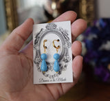 Turquoise teardrop 2-stone earrings