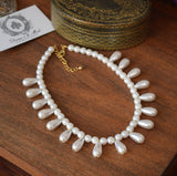 Pearl Dangle Necklace with Teardrops