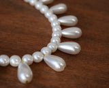 Pearl Dangle Necklace with Teardrops