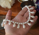 Pearl Dangle Necklace with Teardrops