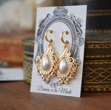 Renaissance Filigree Pearl Teardrops