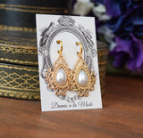 Renaissance Filigree Pearl Teardrops