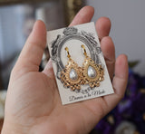 Renaissance Filigree Pearl Teardrops