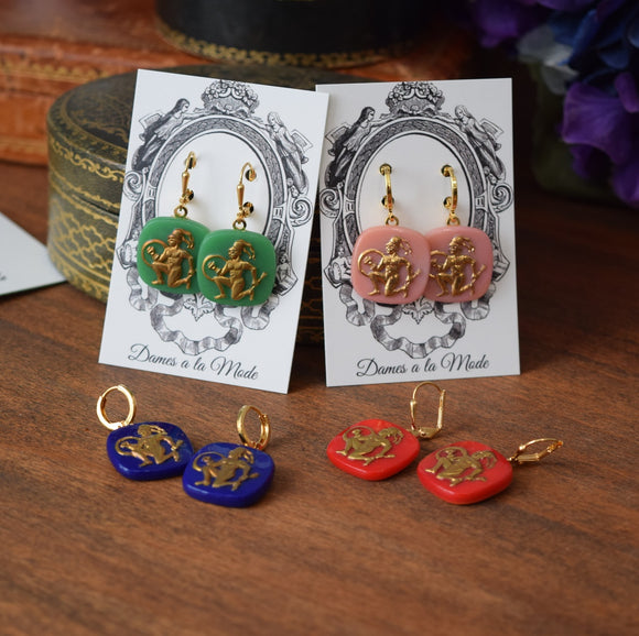 Greek Warrior Cameo Earrings
