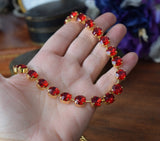 On Sale! Aurora Crystal Ruby Red Necklace - Tiny Round
