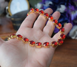 On Sale! Aurora Crystal Ruby Red Necklace - Tiny Round