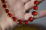 On Sale! Aurora Crystal Ruby Red Necklace - Tiny Round