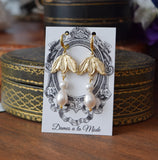 Caroline Murat Leaf and Pearl Earrings