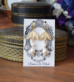 Caroline Murat Leaf and Pearl Earrings