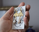 Caroline Murat Leaf and Pearl Earrings