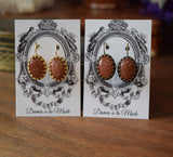 Goldstone Crown Earrings - Large Oval