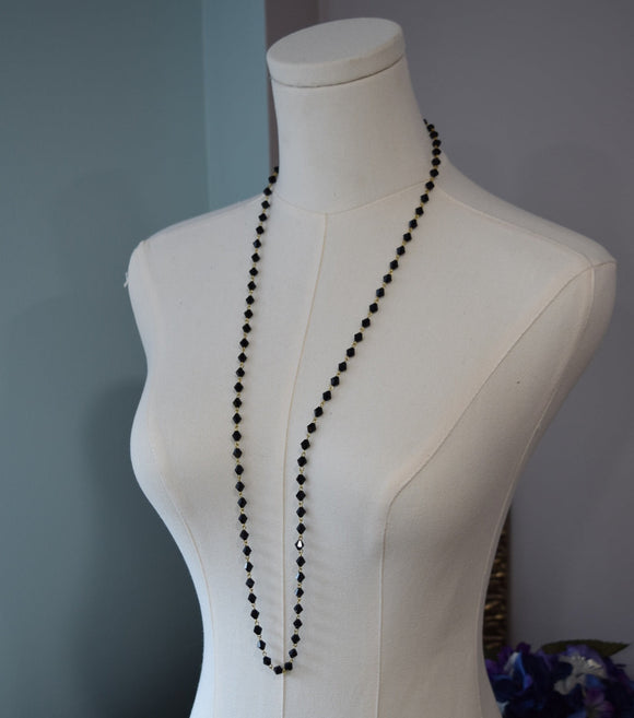 Long Jet Beaded Chain