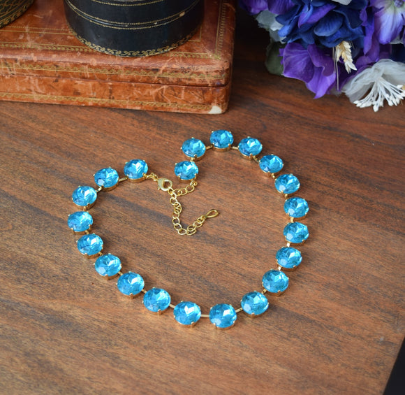 Sample Sale! Aquamarine Collet - Medium Round