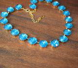 Sample Sale! Aquamarine Collet - Medium Round