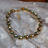 Rainbow Crystal Necklace - Large Oval