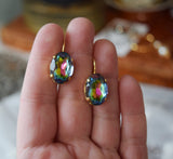 Rainbow Crystal Necklace - Large Oval