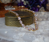 Light Pink Aurora Crystal Necklace - Medium Oval