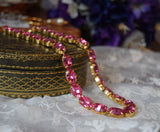 Bright Pink Swarovski Crystal Collet Necklace - Medium Oval