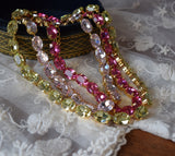 Light Pink Aurora Crystal Necklace - Medium Oval