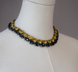 Golden Yellow Swarovski Crystal Necklace - Medium Oval
