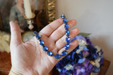 Sapphire Aurora Crystal Collet Necklace - Medium Oval