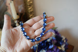 Sapphire Aurora Crystal Collet Necklace - Medium Oval