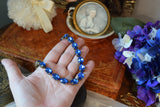 Sapphire Aurora Crystal Collet Necklace - Medium Oval