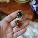 Leaf Halo Brooch - Red or Black
