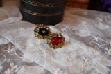 Leaf Halo Brooch - Red or Black