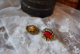Leaf Halo Brooch - Red or Black