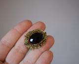 Leaf Halo Brooch - Red or Black