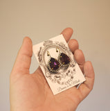 Amethyst Swarovski Halo Earrings - Large Teardrop