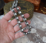 Grey Aurora Crystal Necklace - Medium Oval