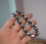 Grey Aurora Crystal Necklace - Medium Oval