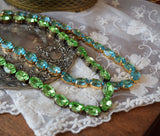 Aquamarine Swarovski Crystal Necklace - Medium Oval