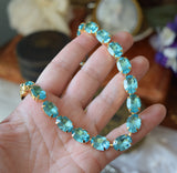 Aquamarine Swarovski Crystal Necklace - Medium Oval