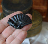 "Ironwork" Victorian Hand & Fan Brooch