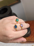 Amethyst Quartz Oval Vermeil Ring