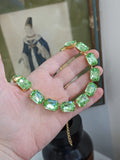 SALE! Light Green Aurora Crystal Necklace - Large Octagon