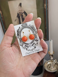 Coral Crown Earrings - Medium Oval