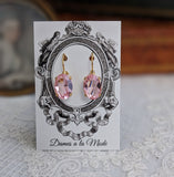 Light Pink Swarovski Earrings - Medium Oval - ON SALE